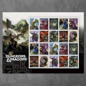 100 USPS Dungeons & Dragons Forever‎ Postage Stamps Gamers D&D Fantasy